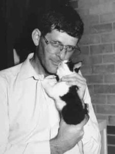 Richard Malik with cat