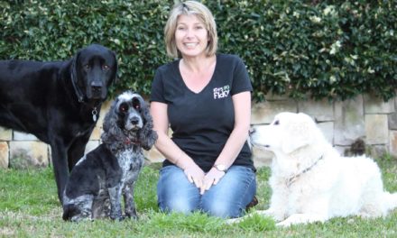 Positive dog trainer Louise Newman and her 3 dogs