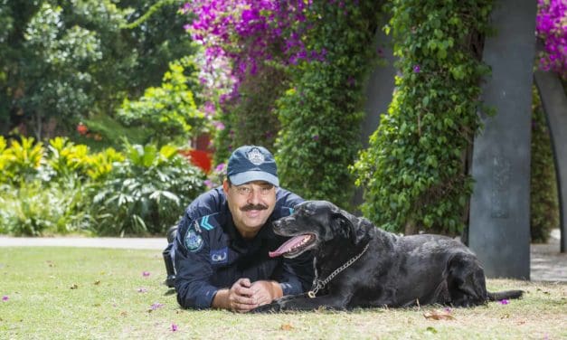 Nigel Allsopp police dog handler and canine team mate Venus