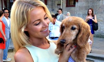 TV presenter Brittany Bloomer and her dog Hansel