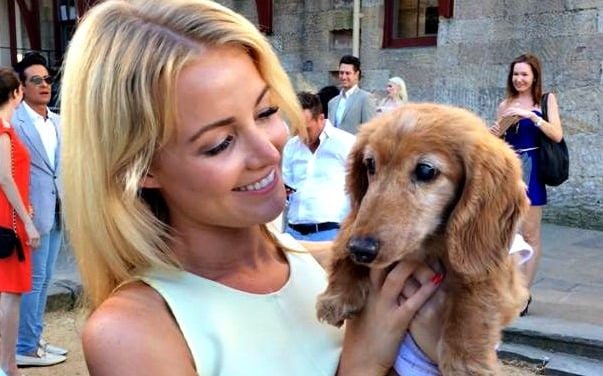 TV presenter Brittany Bloomer and her dog Hansel